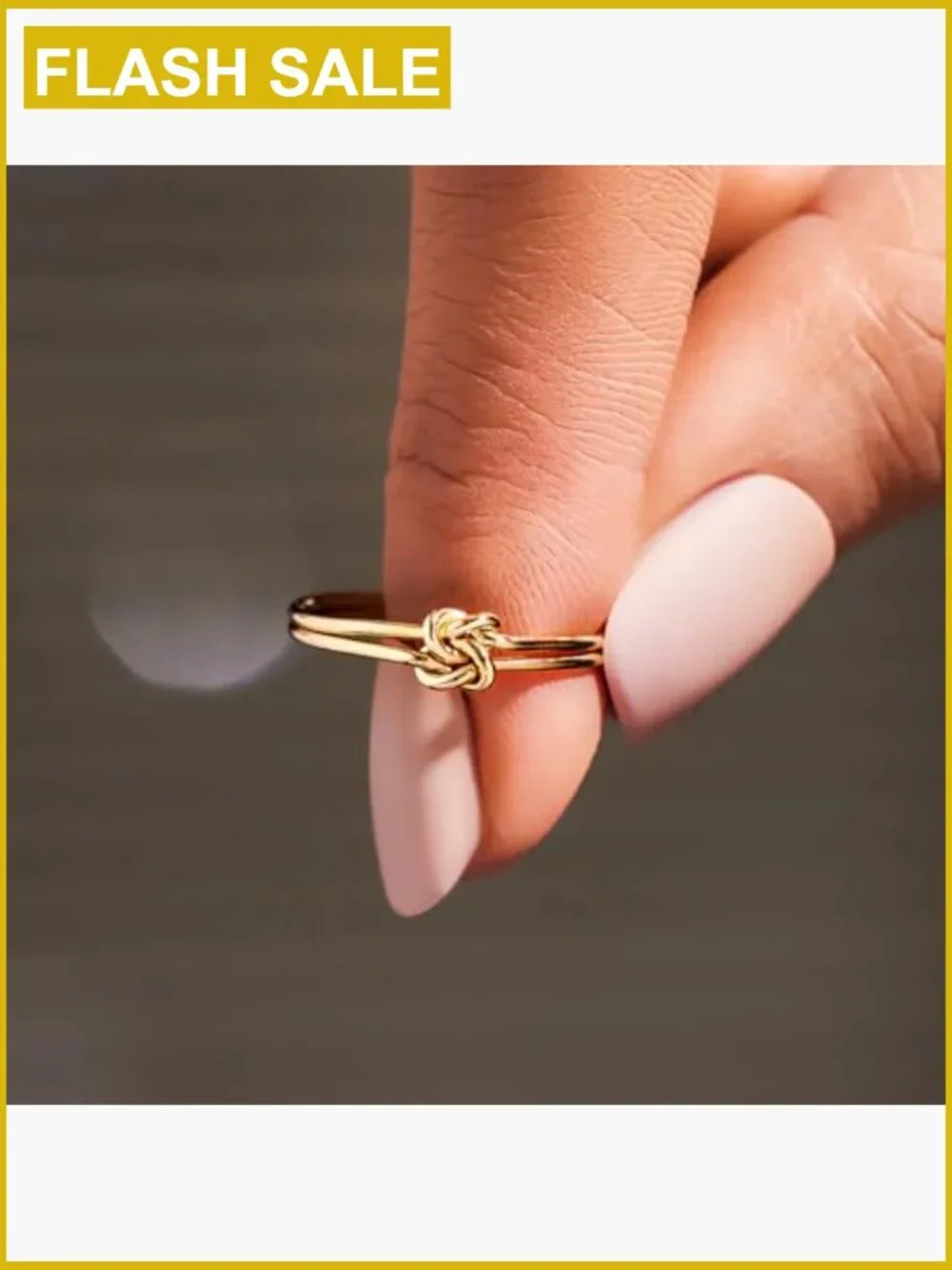 925 Sterling Silver Gold Plated Knot Ring Friendship Ring Stackable Ring for